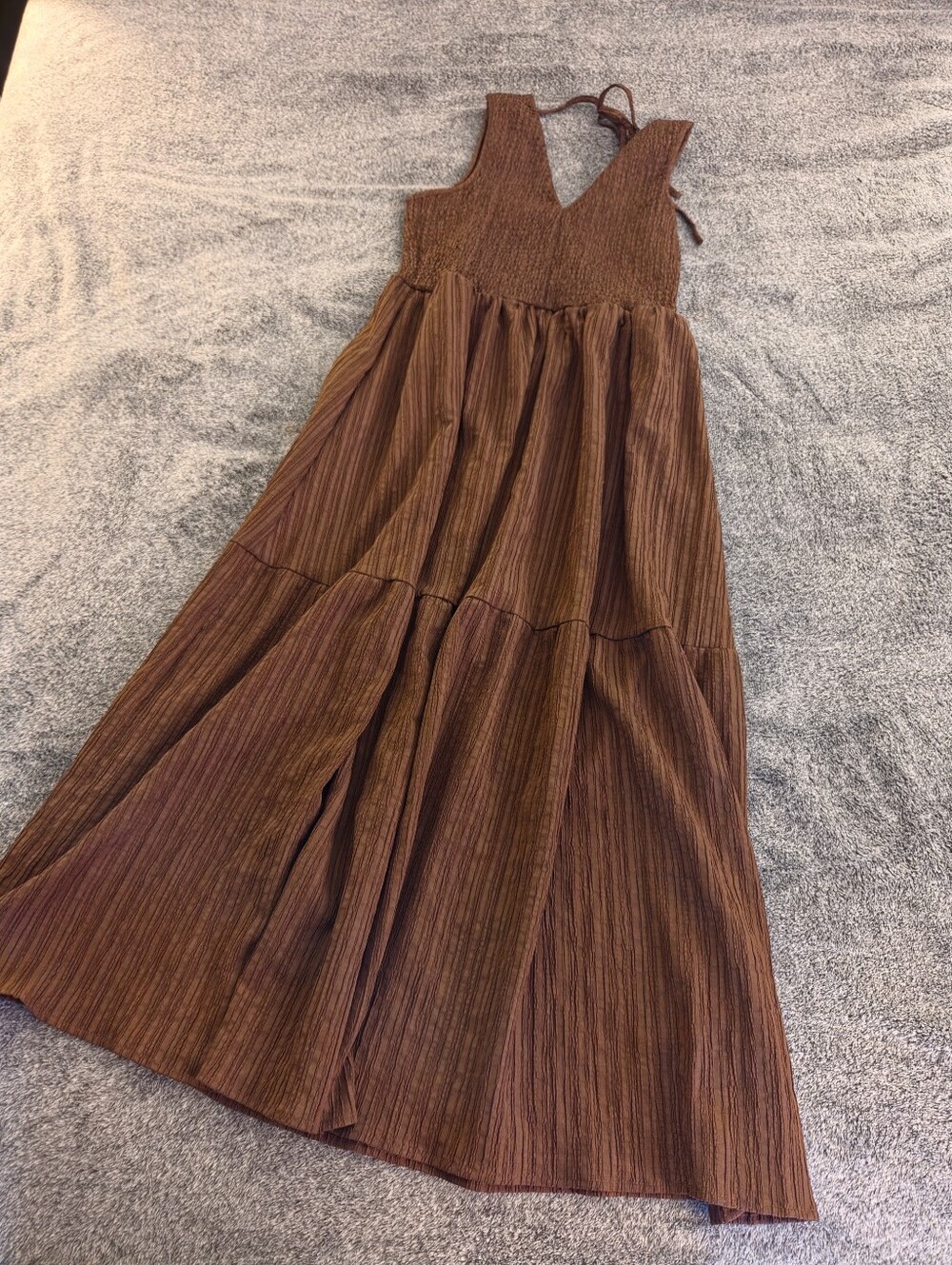 ASOS Design Crinkled Tiered Midi Sundress Size L